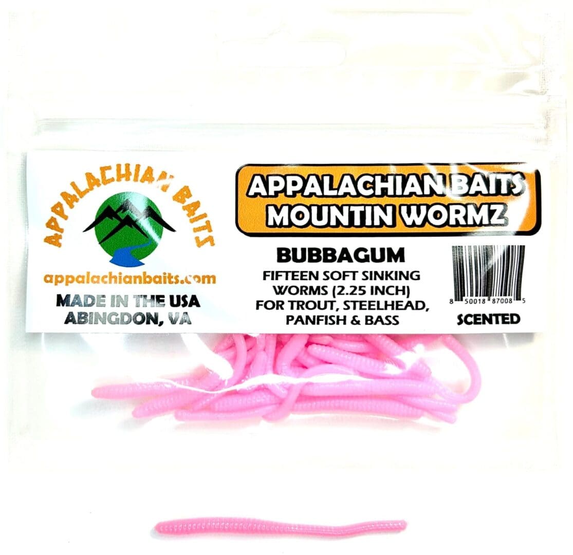 BUBBAGUM Mountin Wormz, 21/4" Soft Sinking Fishing Bait Worms, Scented, (15 count) - Image 2