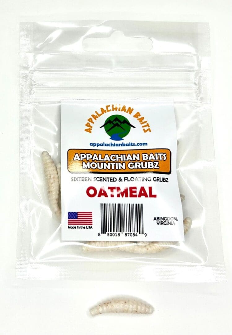 OATMEAL Mountin Grubz, 1" Soft Floating Fishing Bait Grubs, Scented, (16 count) - Image 2