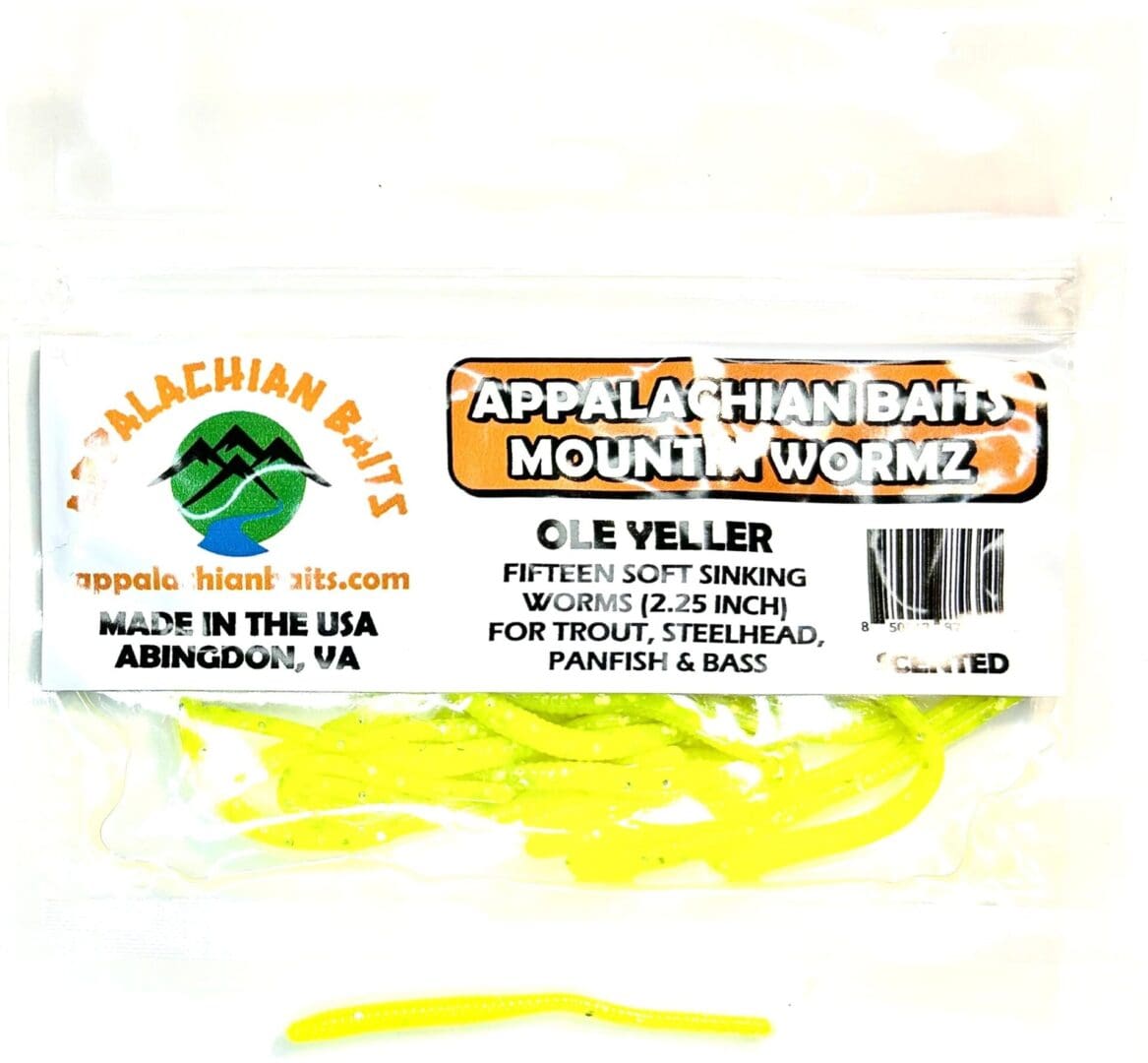 OLE YELLER Mountin Worms, 21/4" Soft Sinking Fishing Bait Worms, Scented, (15 count) - Image 2