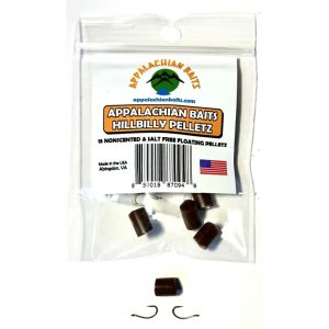 Hillbilly Pelletz, 1/4" in Diameter, Soft, Floating, Fishing Bait Pellets, Unscented, (15 count)