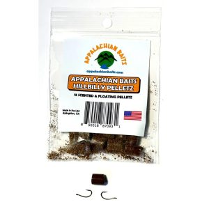 Hillbilly Pelletz, 1/4" Diameter, Soft, Floating, Fishing Bait Pellets, Scented, (15 count)